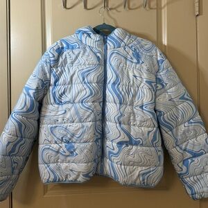 Wild Fable blue groovy puffer jacket